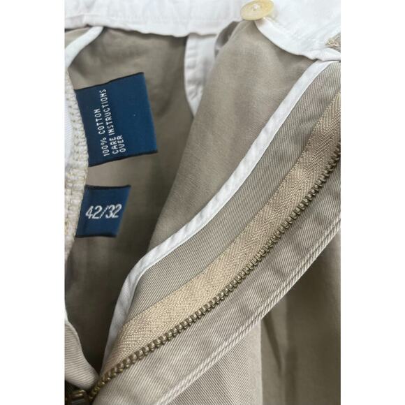 Polo by Ralph Lauren Andrew Pleated Chino Pant 42x32 Khaki Beige Preppy Vintage - Picture 6 of 6